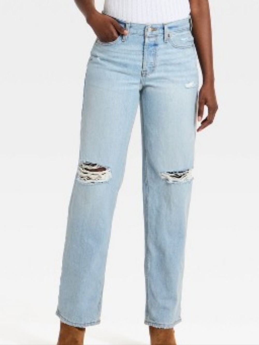 Denizen from Levi's Light Blue Straight Leg Distressed Jeans